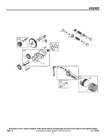 Cam, Crankshaft, Piston, Valves parts for Briggs & Stratton Engine 422447-1159-02 from AppliancePartsPros.com