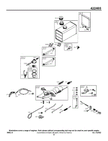 Controls, Fuel Tank parts for Briggs & Stratton Engine 422447-1159-02 from AppliancePartsPros.com