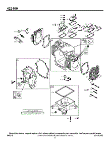 Crankcase Cover / Sump, Cylinder / Head parts for Briggs & Stratton Engine 422447-1159-02 from AppliancePartsPros.com