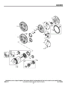 Flywheel, Rewind parts for Briggs & Stratton Engine 422447-1159-02 from AppliancePartsPros.com