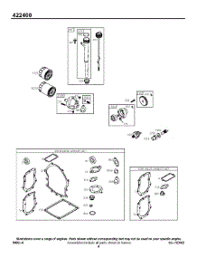 Kit / Gasket Sets - Engine, Kit / Gasket Sets - Valve, Oil parts for Briggs & Stratton Engine 422447-1159-02 from AppliancePartsPros.com