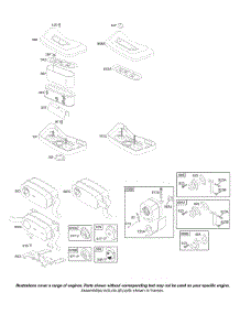 Air Cleaner, Muffler parts for Briggs & Stratton Engine 422707-0151-01 from AppliancePartsPros.com