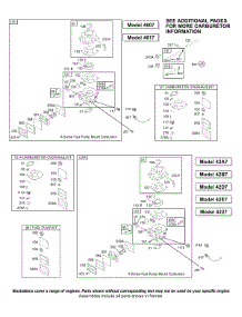 Carburetor, Kits / Gasket-Carburetor parts for Briggs & Stratton Engine 422707-1211-01 from AppliancePartsPros.com