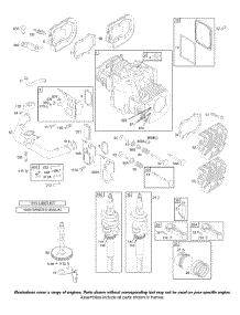 Cams, Crankcase Cover, Crankshaft, Cylinder Head, Pistons, Valves parts for Briggs & Stratton Engine 42B707-1117-99 from AppliancePartsPros.com
