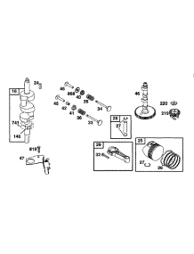 Piston Grp, Crankshaft, Cam parts for Briggs & Stratton Engine 42C777-1237-01 from AppliancePartsPros.com
