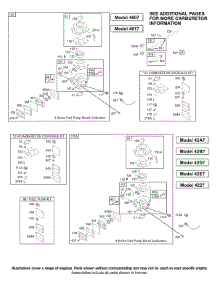 Carburetor, Kits / Gaskets-Carburetor parts for Briggs & Stratton Engine 42D707-1834-99 from AppliancePartsPros.com