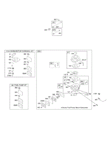 Carburetor (4-Screw Mount), Carburetor Overhaul Kit, Fuel Pump Kit parts for Briggs & Stratton Engine 42E707-2275-E1 from AppliancePartsPros.com