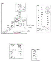 Carburetor (3-Screw Mount), Carburetor Overhaul Kit, Fuel Pump Kit parts for Briggs & Stratton Engine 42E777-2280-E3 from AppliancePartsPros.com