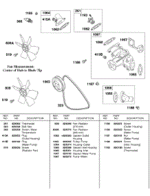Vee Belt, Radiator Fan, Water Pump parts for Briggs & Stratton Engine 430447-0105-A1 from AppliancePartsPros.com