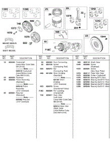 Crankshaft, Flywheel, Piston / Rings / Connecting Rods parts for Briggs & Stratton Engine 430447-0105-E1 from AppliancePartsPros.com