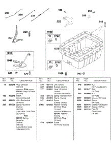 Control Bracket, Springs, Oil Pan, Oil Pump Screen parts for Briggs & Stratton Engine 430447-0105-E2 from AppliancePartsPros.com