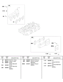 Exhaust Manifold, Intake Manifold parts for Briggs & Stratton Engine 432447-0105-E2 from AppliancePartsPros.com