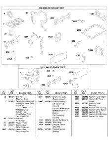 Engine Gasket Set, Valve Gasket Set parts for Briggs & Stratton Engine 432447-0376-E2 from AppliancePartsPros.com