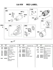 Starter Motor,  0.8Kw parts for Briggs & Stratton Engine 433447-0115-A1 from AppliancePartsPros.com