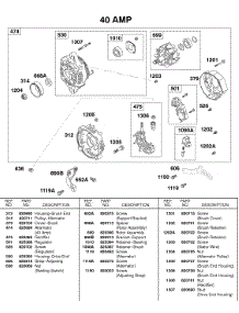 Alternator,  40 Amp parts for Briggs & Stratton Engine 433447-0115-E2 from AppliancePartsPros.com