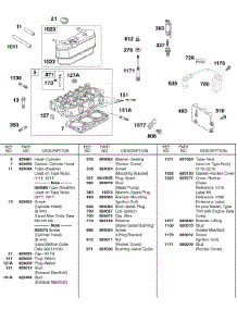 Ignition, Rocker Cover, Cylinder Head parts for Briggs & Stratton Engine 433447-0115-E2 from AppliancePartsPros.com