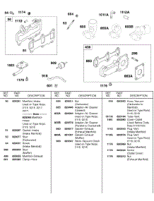 Intake Manifold, Exhaust Manifold, A / C Adapters parts for Briggs & Stratton Engine 433447-0115-E2 from AppliancePartsPros.com
