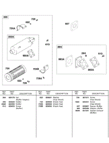 Muffler, Muffler Adapters parts for Briggs & Stratton Engine 433447-0115-E2 from AppliancePartsPros.com
