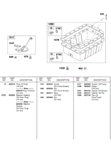 Oil Pan, Oil Pump Screen parts for Briggs & Stratton Engine 433447-0115-E2 from AppliancePartsPros.com