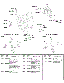 Engine Mounting Kits parts for Briggs & Stratton Engine 433447-0116-E2 from AppliancePartsPros.com