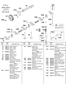 Rocker Shaft, Camshaft, Valves parts for Briggs & Stratton Engine 433447-0216-E2 from AppliancePartsPros.com