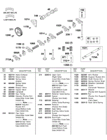 Rocker Arm Shaft, Camshaft, Valves parts for Briggs & Stratton Engine 437447-0105-99 from AppliancePartsPros.com