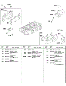 Intake Manifold, Exhaust Manifold, A / C Adapter parts for Briggs & Stratton Engine 437447-0205-E2 from AppliancePartsPros.com