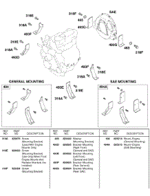 Engine Mounting Kits parts for Briggs & Stratton Engine 437447-0305-E2 from AppliancePartsPros.com