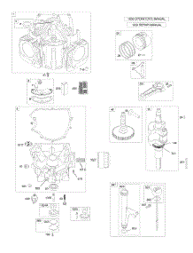 Camshaft, Crankshaft, Cylinder, Engine Sump, Lubrication, Piston, Rings, Connecting Rod parts for Briggs & Stratton Engine 441577-0119-E1 from AppliancePartsPros.com