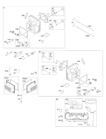 Cylinder Head, Rocker Arm Cover, Intake Manifold parts for Briggs & Stratton Engine 445577-0110-E2 from AppliancePartsPros.com