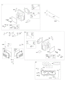 Cylinder Head, Rocker Arm Cover, Intake Manifold parts for Briggs & Stratton Engine 445677-0725-E1 from AppliancePartsPros.com