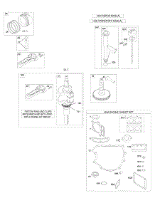 Camshaft, Crankshaft, Gasket Set - Engine, Lubrication, Piston, Rings, Connecting Rod parts for Briggs & Stratton Engine 445777-0594-E1 from AppliancePartsPros.com