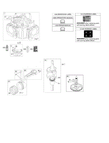 Camshaft, Crankshaft, Cylinder, Piston, Rings, Connecting Rod parts for Briggs & Stratton Engine 445877-0135-B1 from AppliancePartsPros.com