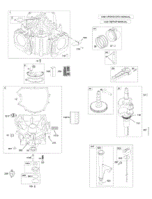 Camshaft, Crankshaft, Cylinder, Engine Sump, Lubrication, Piston, Rings, Connecting Rod parts for Briggs & Stratton Engine 446677-0470-E1 from AppliancePartsPros.com