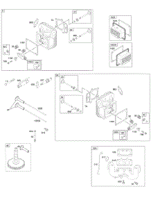 Camshaft, Cylinder Head, Lubrication, Piston, Rings, Connecting Rod, Valves parts for Briggs & Stratton Engine 446877-0121-E1 from AppliancePartsPros.com