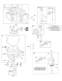 Crankcase Cover / Sump, Crankshaft, Cylinder, Lubrication, Piston, Rings, Connecting Rod parts for Briggs & Stratton Engine 446977-0505-E1 from AppliancePartsPros.com