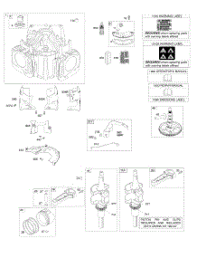 Cylinder, Crankshaft, Camshaft, Air Guides, Piston, Rings, Connecting Rod parts for Briggs & Stratton Engine 44M777-0123-G1 from AppliancePartsPros.com