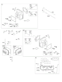 Cylinder Head, Rocker Arm Cover, Intake Manifold parts for Briggs & Stratton Engine 44M777-0286-B2 from AppliancePartsPros.com