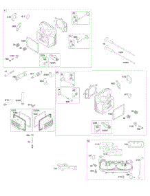 Cylinder Head, Rocker Arm Cover, Intake Manifold parts for Briggs & Stratton Engine 44P777-0127-B1 from AppliancePartsPros.com