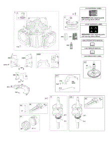 Cylinder, Crankshaft, Camshaft, Air Guides, Piston, Rings, Connecting Rod parts for Briggs & Stratton Engine 44P777-0164-B2 from AppliancePartsPros.com