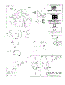 Cylinder, Crankshaft, Camshaft, Air Guides, Piston, Rings, Connecting Rod parts for Briggs & Stratton Engine 44Q777-0129-B1 from AppliancePartsPros.com