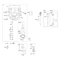 Engine Sump, Oil Pump, Dipstick / Tube Assembly parts for Briggs & Stratton Engine 44Q777-0129-B1 from AppliancePartsPros.com