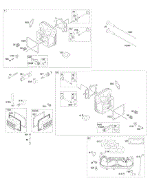 Cylinder Head, Rocker Arm Cover, Intake Manifold parts for Briggs & Stratton Engine 44Q777-0505-B1 from AppliancePartsPros.com