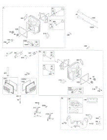 Cylinder Head, Rocker Arm Cover, Intake Manifold parts for Briggs & Stratton Engine 44Q977-0117-G5 from AppliancePartsPros.com