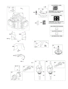Cylinder, Crankshaft, Camshaft, Air Guides parts for Briggs & Stratton Engine 44R577-0002-H1 from AppliancePartsPros.com