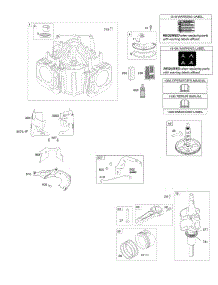 Cylinder, Crankshaft, Camshaft, Air Guides parts for Briggs & Stratton Engine 44R877-0004-G1 from AppliancePartsPros.com
