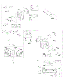Cylinder Head, Rocker Arm Cover, Intake Manifold parts for Briggs & Stratton Engine 44R877-0017-G1 from AppliancePartsPros.com