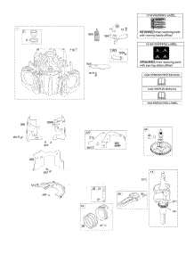 Cylinder, Crankshaft, Camshaft, Air Guides parts for Briggs & Stratton Engine 44S577-0002-H1 from AppliancePartsPros.com