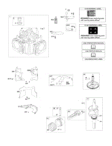 Cylinder, Crankshaft, Camshaft, Air Guides parts for Briggs & Stratton Engine 44T777-0001-G1 from AppliancePartsPros.com
