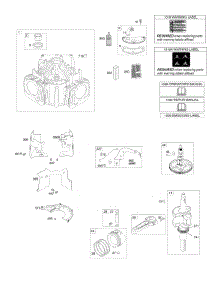 Cylinder, Crankshaft, Camshaft, Air Guides parts for Briggs & Stratton Engine 44T977-0015-G1 from AppliancePartsPros.com